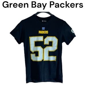 Clay Matthews #52 NFL Green Bay Packers Black Short Sleeve T-Shirt Size Small